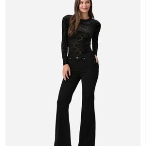 Paige Charlie Black High Rise Flare Stretchy Jeans  Zip Fly Women’s Size 27